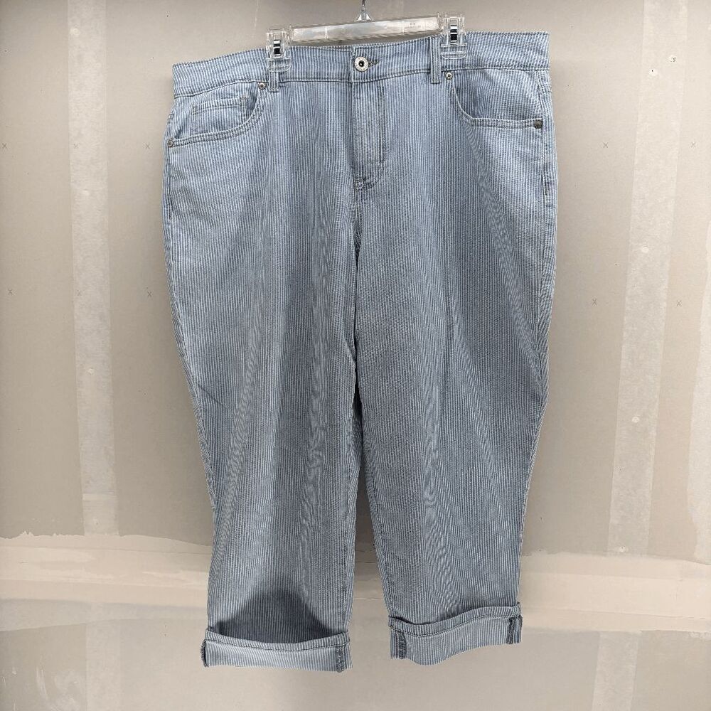 Style & Co. Curvy Capri Striped 5 Pocket Straight Leg Women's‎ 16 EUC